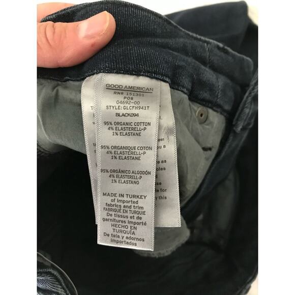 Good American Dark Wash Dark Blue Good Legs Frayed Hem Skinny Jeans Size 2/26 - Picture 7 of 7